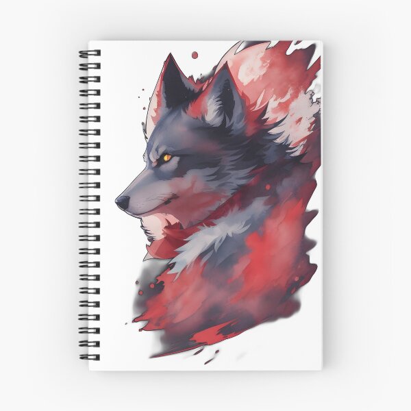 Item preview, Watercolor Wolf – Artistic Fantasy Animal Illustration | Red and Black Wolf Art designed and sold by CRAWO.