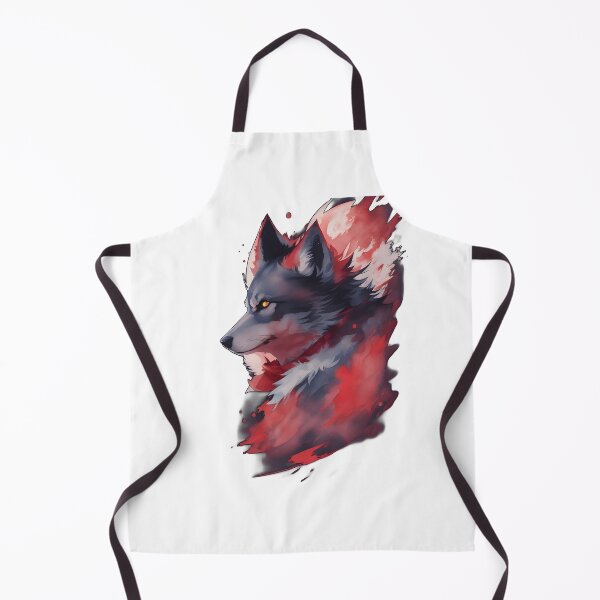 Item preview, Watercolor Wolf – Artistic Fantasy Animal Illustration | Red and Black Wolf Art designed and sold by CRAWO.