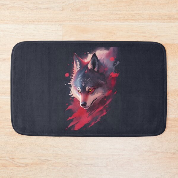 Item preview, Watercolor Wolf – Red and Black Fantasy Animal Illustration | Artistic Wolf Art designed and sold by CRAWO.