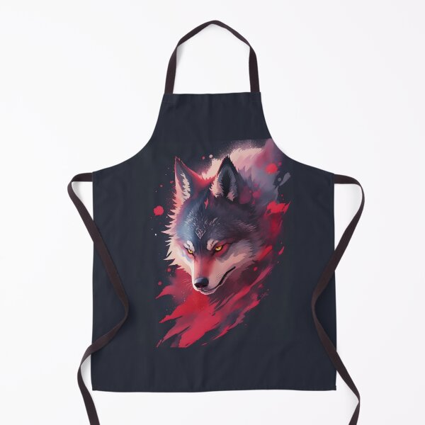 Item preview, Watercolor Wolf – Red and Black Fantasy Animal Illustration | Artistic Wolf Art designed and sold by CRAWO.