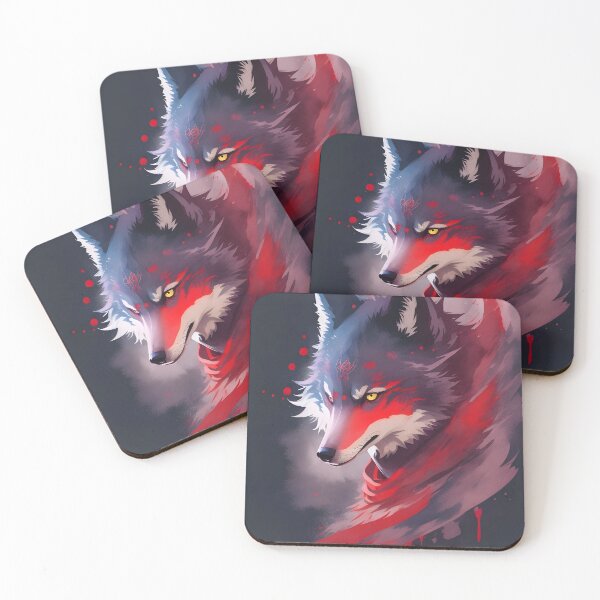 Item preview, Watercolor Wolf Illustration – Red Artistic Fantasy Animal | Abstract Wolf Art designed and sold by CRAWO.