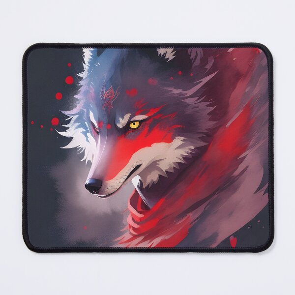 Item preview, Watercolor Wolf Illustration – Red Artistic Fantasy Animal | Abstract Wolf Art designed and sold by CRAWO.