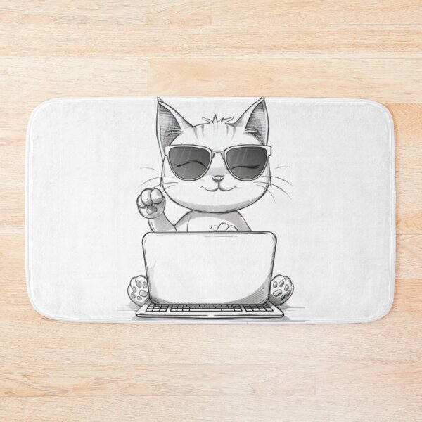 Item preview, “Cool Hacker Cat” designed and sold by AlexLineArt.
