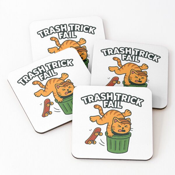 Item preview, Funny Skateboard Cat – Cartoon Orange Cat Trash Trick Fail designed and sold by MeowLaugh.