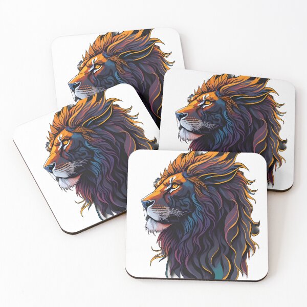 Item preview, Colorful Lion Head – Majestic King of the Jungle Illustration designed and sold by CRAWO.
