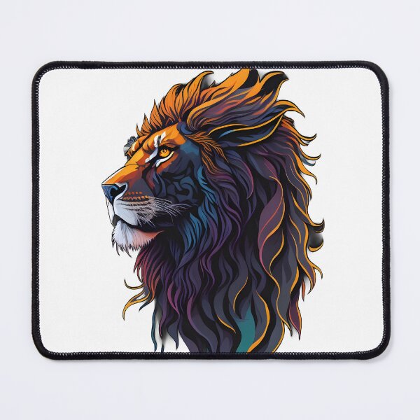 Item preview, Colorful Lion Head – Majestic King of the Jungle Illustration designed and sold by CRAWO.