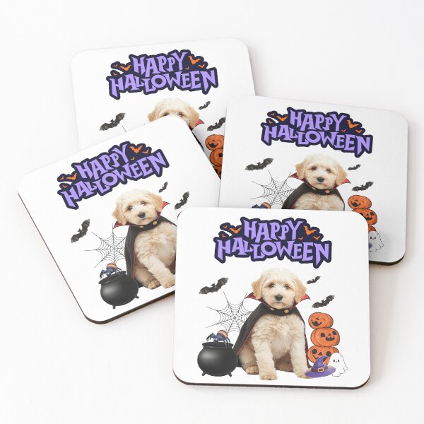 Item preview, Cute Cream Labradoodle Dracula Halloween Design | Happy Halloween Dog Art designed and sold by Fredster1966.