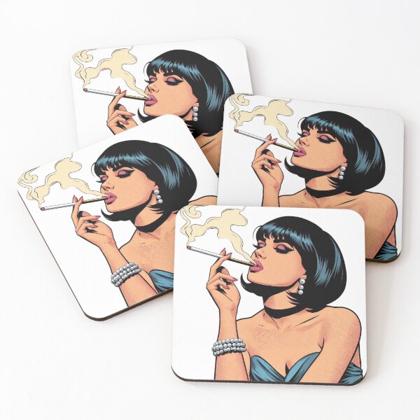 Item preview, Glamorous Retro Diva Smoking in Pop Art Style. designed and sold by Spark2Seduction.