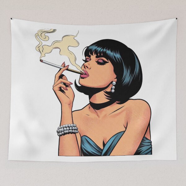 Item preview, Glamorous Retro Diva Smoking in Pop Art Style. designed and sold by Spark2Seduction.