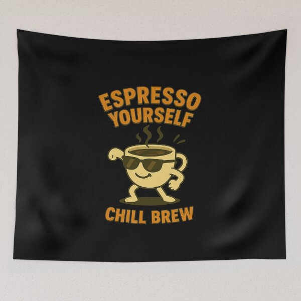 Item preview, Espresso Yourself – Chill Brew Coffee Humor Tee designed and sold by Camp Chaos by Wharf Wreckers.