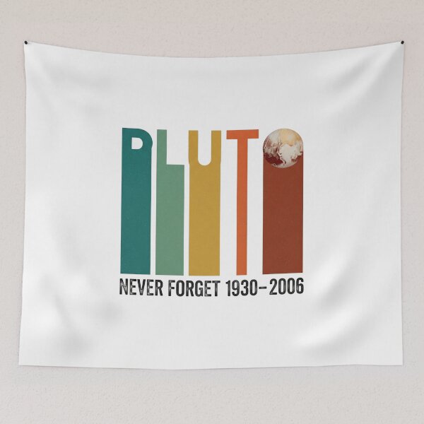 Item preview, Pluto Never Forget Funny Science Space Retro designed and sold by Ruby River.