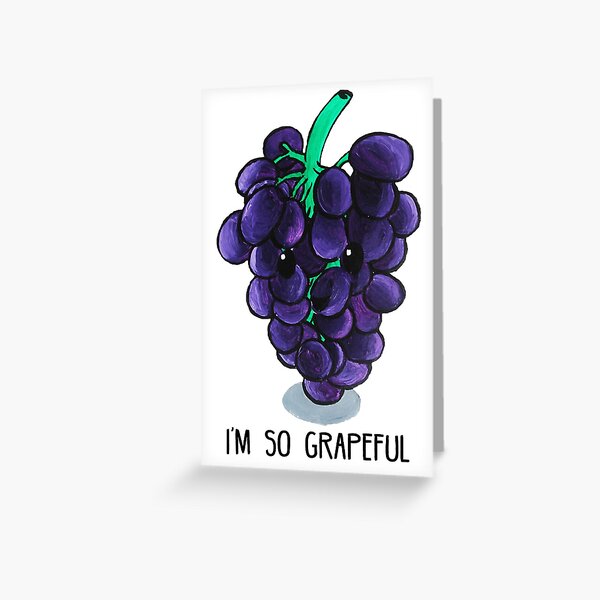 Item preview, Food Pun - I'm So Grapeful designed and sold by artsbycheri.