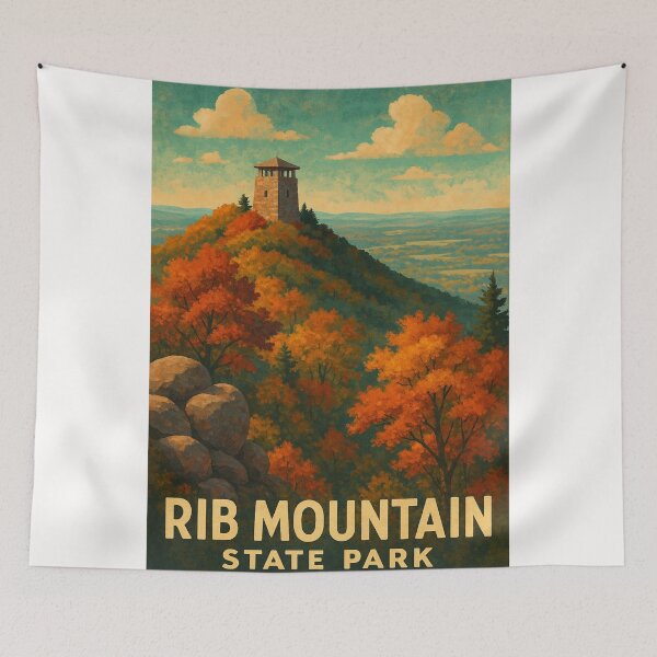 Item preview,  Observation Tower in Autumn, Rib Mountain State Park designed and sold by Places On Earth.