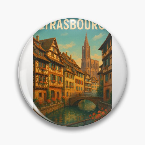 Item preview,  Strasbourg Cathedral and La Petite France Canal designed and sold by Places On Earth.