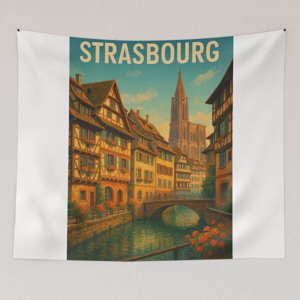 Item preview,  Strasbourg Cathedral and La Petite France Canal designed and sold by Places On Earth.