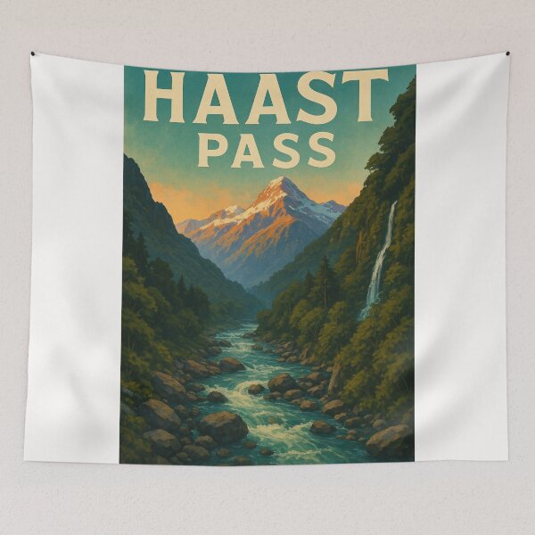 Item preview,  Haast Pass River and Southern Alps, New Zealand designed and sold by Places On Earth.