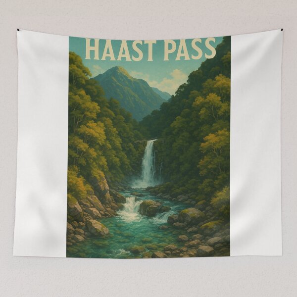 Item preview,  Waterfall and Forests of Haast Pass, South Island designed and sold by Places On Earth.