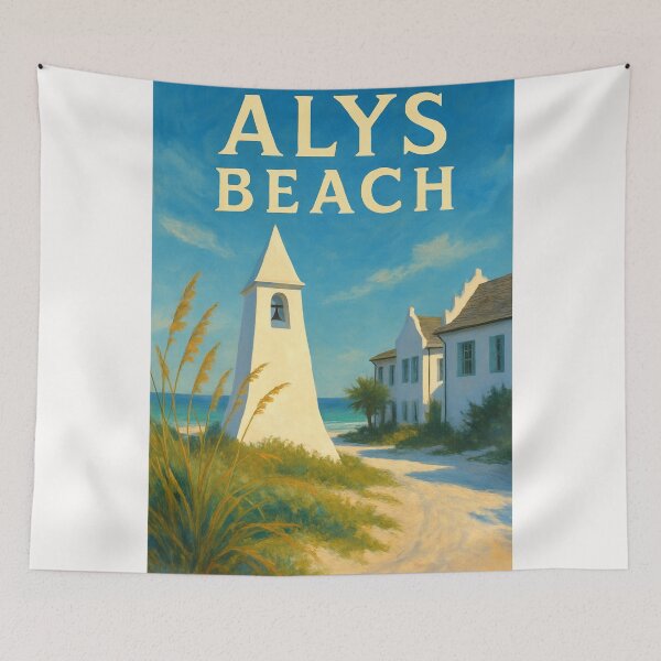 Item preview,  Alys Beach Bell Tower and Gulf Shore Path, Florida Panhandle designed and sold by Places On Earth.