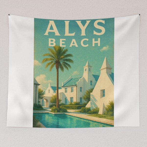Item preview,  Alys Beach Courtyard and Palm Tree Reflections, Scenic 30A designed and sold by Places On Earth.