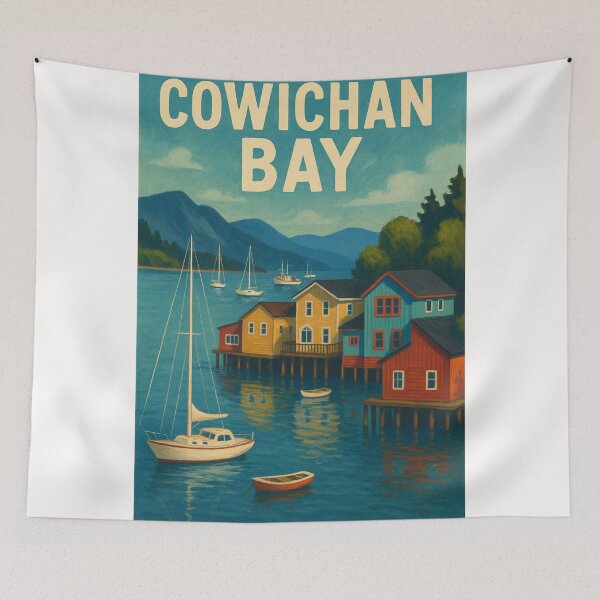 Item preview,  Sailboats and Stilt Houses in Cowichan Bay, British Columbia designed and sold by Places On Earth.