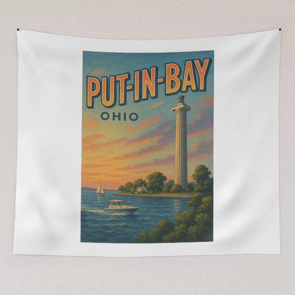 Item preview,  Sunset over Put-in-Bay and Perry’s Victory Monument, Ohio designed and sold by Aryabek.