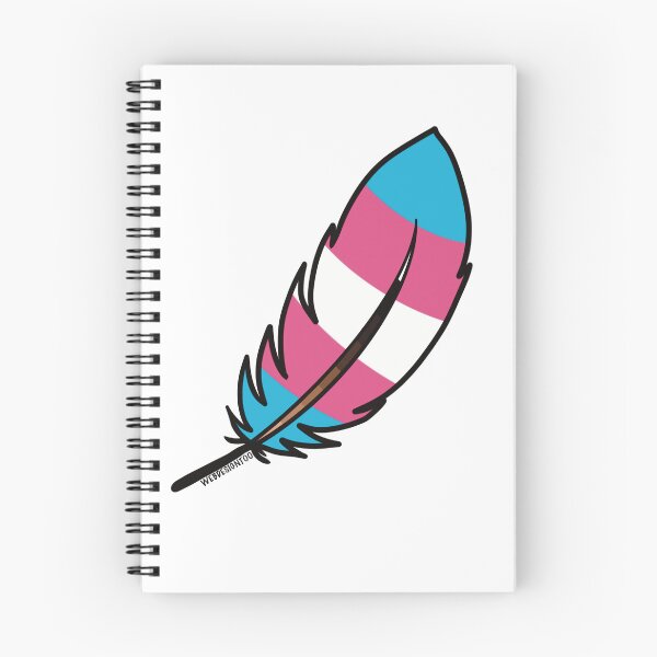 Aperçu de l'œuvre Autocollant « Plume Pride » - Fierté transgenre créée et vendue par WebDesignToo.