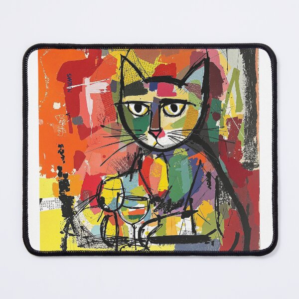 Item preview, abstract thinking cat designed and sold by Tarikovich.