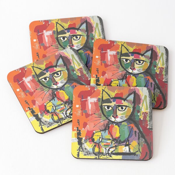 Item preview, abstract thinking cat designed and sold by Tarikovich.