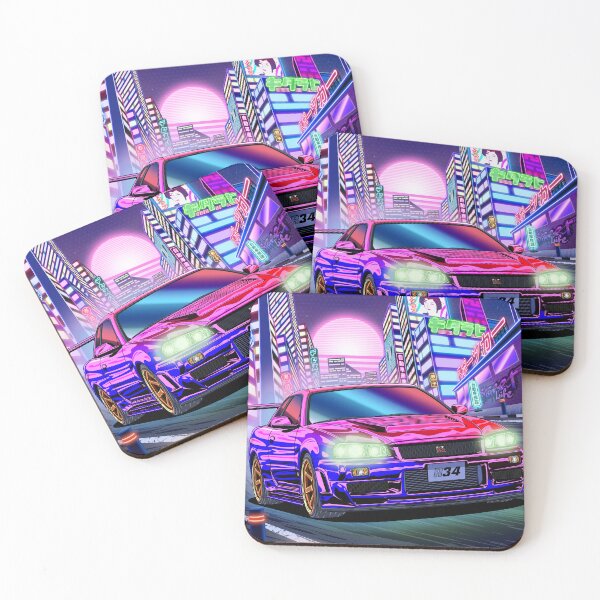 Artikelvorschau, Skyline R34 JDM Cyberpunk Neon City Art entworfen und verkauft von JDM Guyvit.