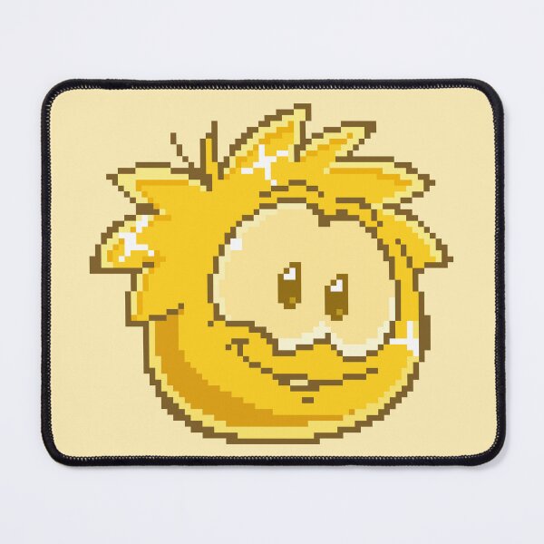 Item preview, pixel art gold puffle designed and sold by DeltheDork.