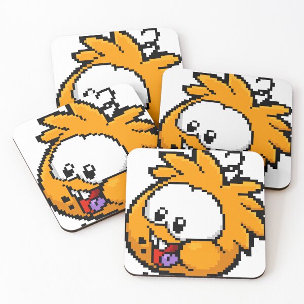 Item preview, pixel art orange puffle designed and sold by DeltheDork.