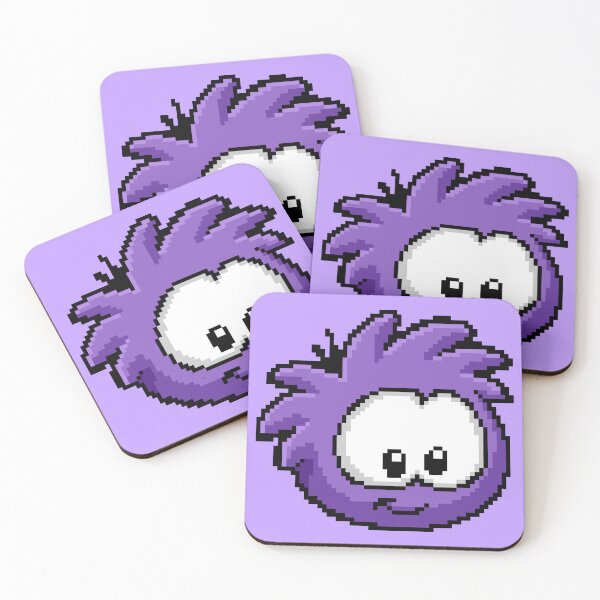 Item preview, pixel art purple puffle designed and sold by DeltheDork.