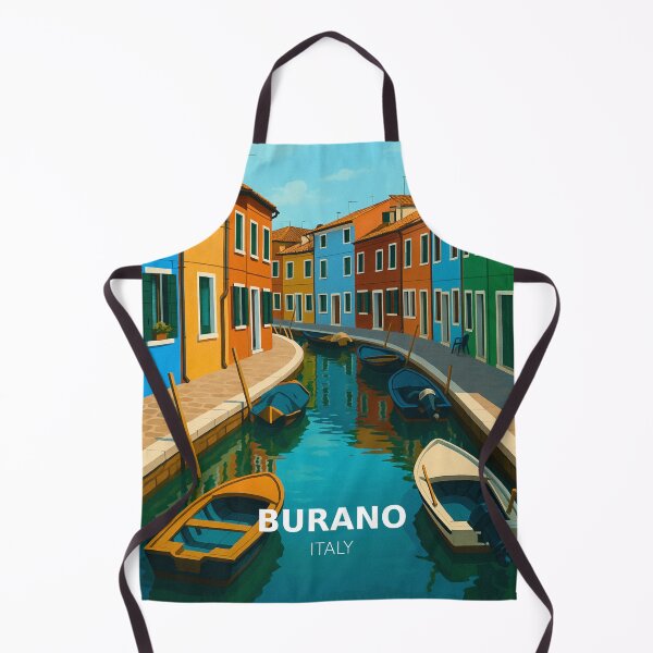 Item preview, Colorful Canal of Burano Italy - Vibrant Travel Art Illustration designed and sold by artecomm.