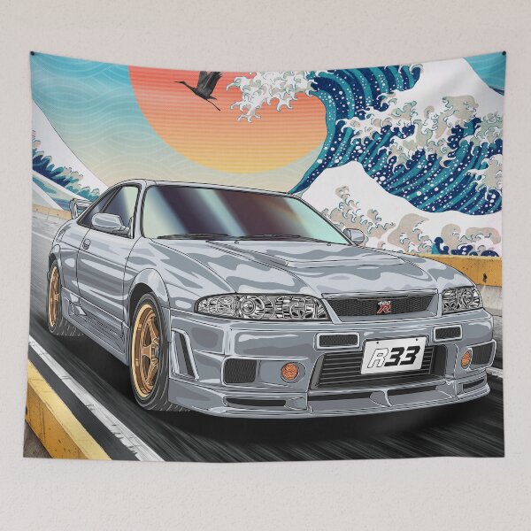 Item preview, Skyline R33 GT-R | JDM Car x Japanese Wave Art designed and sold by JDM Guyvit.