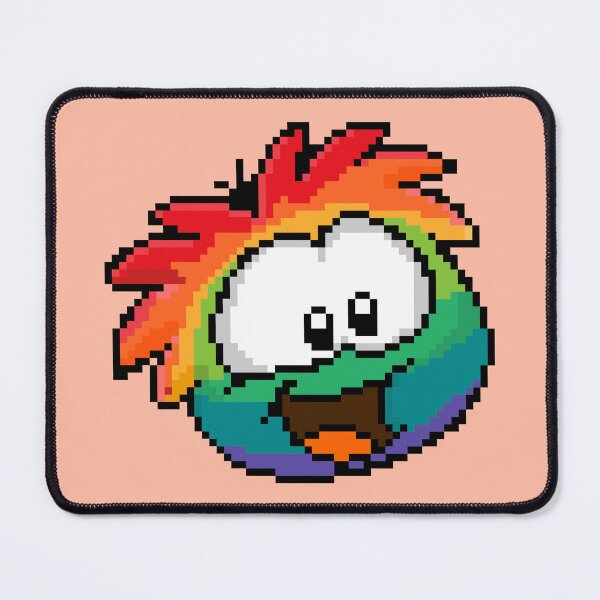 Item preview, pixel art rainbow puffle designed and sold by DeltheDork.