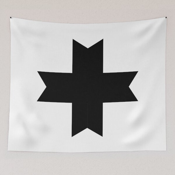 Item preview, 能勢氏 - Bamboo Cross Crest of the Nose Clan - Black on White designed and sold by joshcartoonguy.