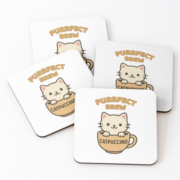 Item preview, Purrfect Brew Catpuccino – Cute Kawaii Coffee Cat Design designed and sold by Hot Cool Awesome.