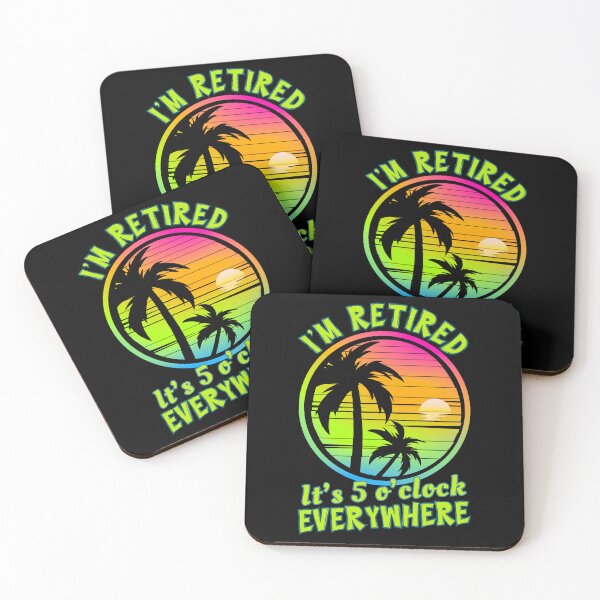 Item preview, I’m Retired It’s 5 O’Clock Everywhere Design | Tropical Sunset Vibes & Relaxing Retirement Style designed and sold by Sun Sand & Sea Art.
