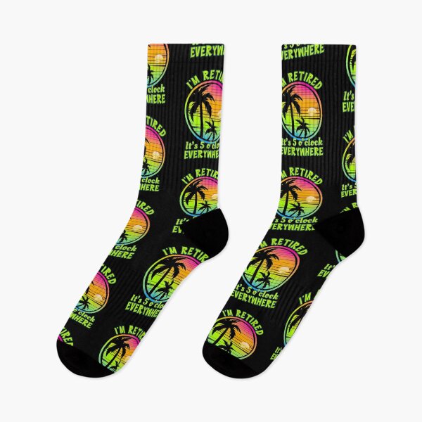 Item preview, I’m Retired It’s 5 O’Clock Everywhere Design | Tropical Sunset Vibes & Relaxing Retirement Style designed and sold by Sun Sand & Sea Art.
