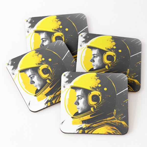Item preview, Vibrant Astronaut in Yellow Helmet | Modern Space Art designed and sold by Apex Designs.