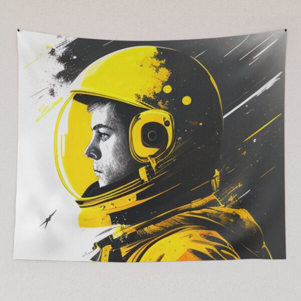 Item preview, Vibrant Astronaut in Yellow Helmet | Modern Space Art designed and sold by Apex Designs.