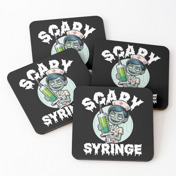 Item preview, Zombie Nurse – Creepy Hospital Halloween Horror Syringe Cartoon designed and sold by Taans-Creation.