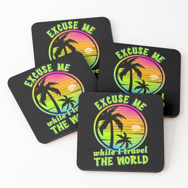 Item preview, Excuse Me While I Travel The World Retirement Design | Tropical Sunset Vibes & Adventure Lifestyle designed and sold by Sun Sand & Sea Art.