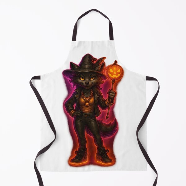 Item preview, Wolf Witch with Pumpkin Staff designed and sold by FunnySignalStudio.