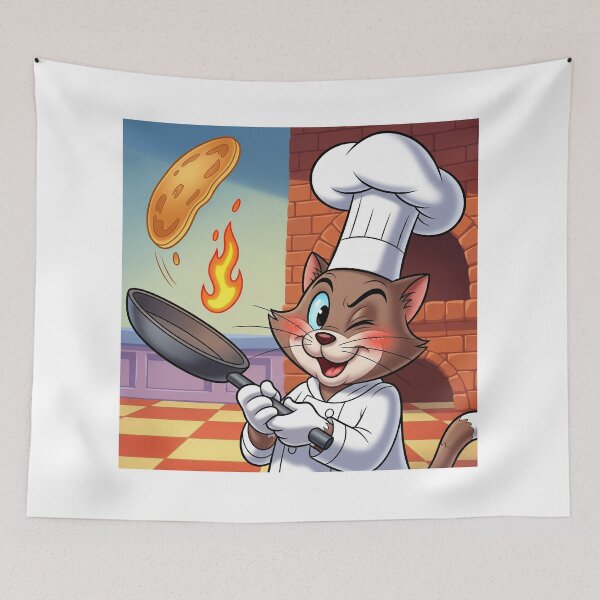 Item preview, The Feline Chef: Pancake Flip Master designed and sold by catlovers2025.