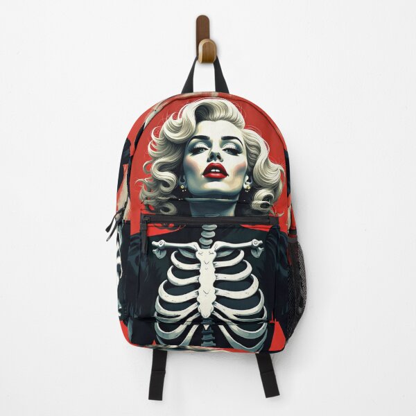 Item preview, Halloween Skeleton Chloe Cassette™ | Retro Gothic Pin-Up Art | Spooky Vintage Poster Design designed and sold by WHITE FLAME PRINTS.