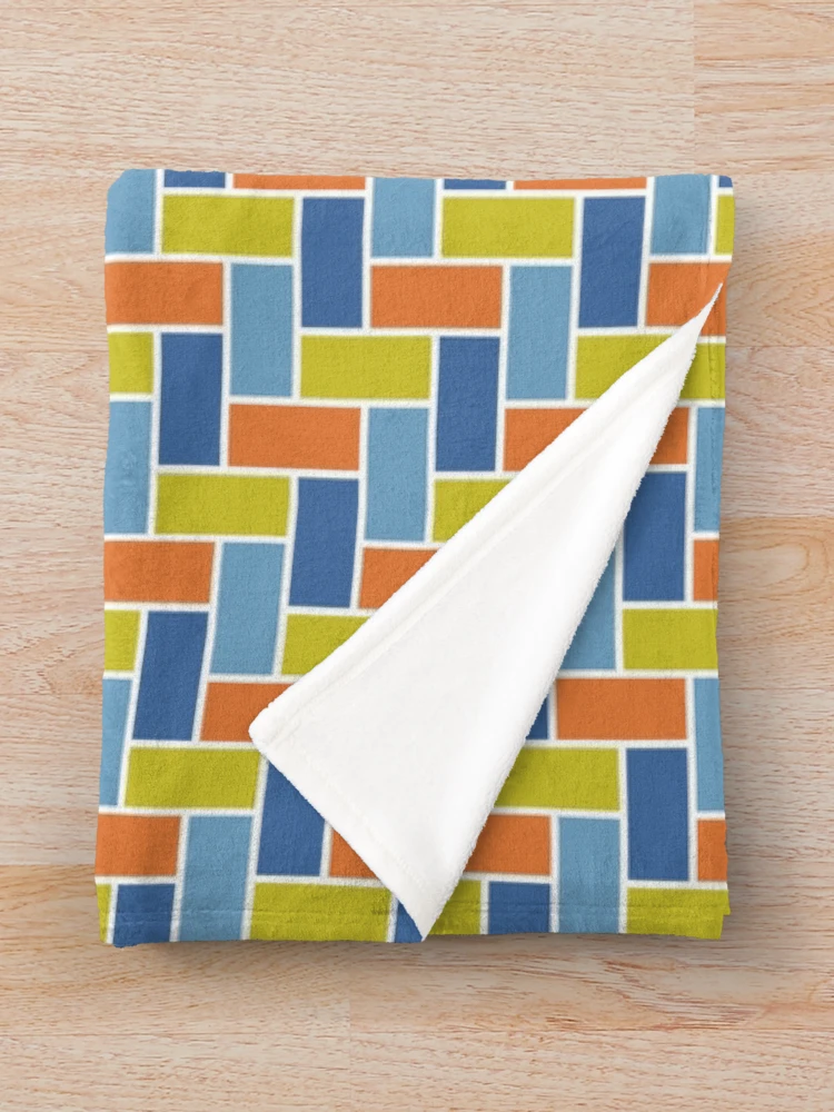 Thumbnail 3 of 6, Throw Blanket, Colorful Tile Pattern Variant designed and sold by PropRocket.