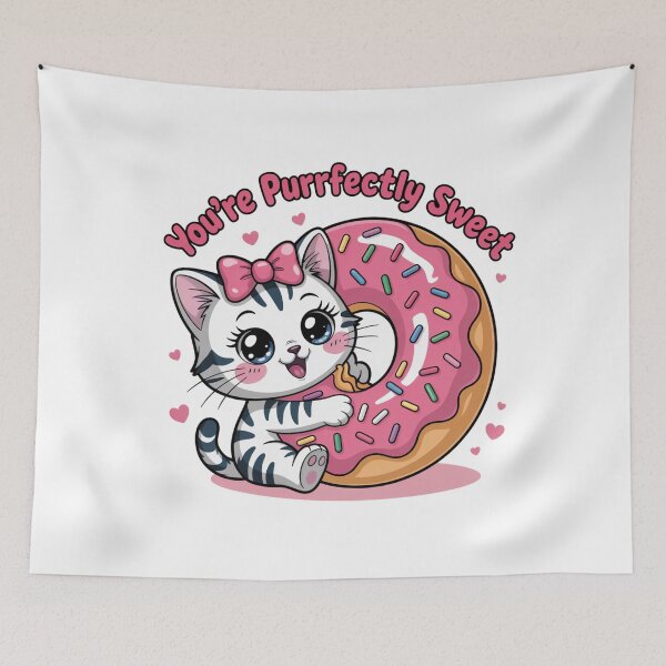 Item preview, Cute Cat Donut Pun, You’re Purrfectly Sweet designed and sold by Bliss Find And Design.