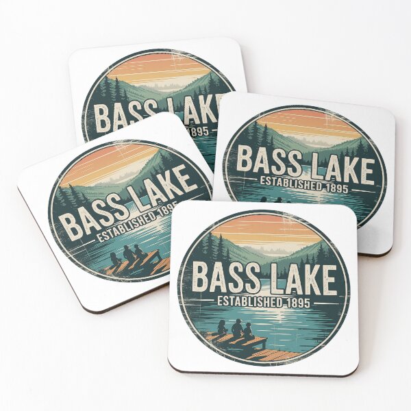 Item preview, Bass Lake Vintage Design | Established 1895 Nature & Adventure Graphic Design designed and sold by GRAPHIX444.