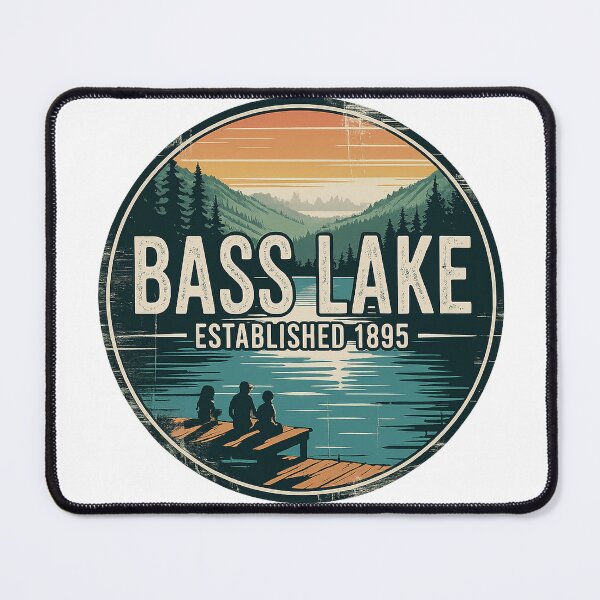 Item preview, Bass Lake Vintage Design | Established 1895 Nature & Adventure Graphic Design designed and sold by GRAPHIX444.